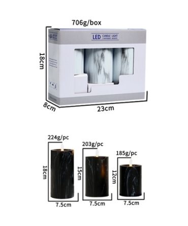 Vela LED Diseño de mármol